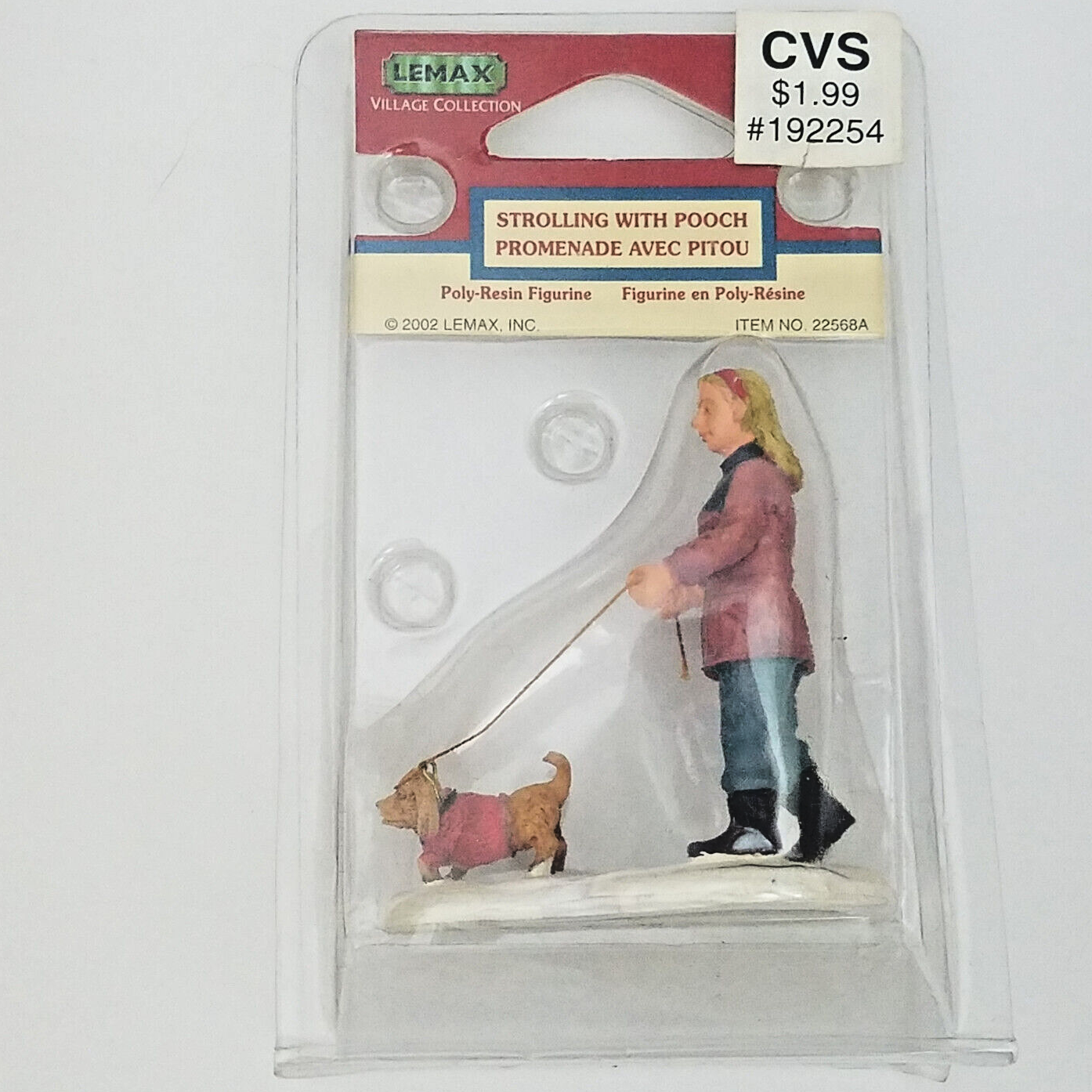 Lemax 2002 Strolling With Pooch General Products #22568 Cute Dog Woman Park Walk