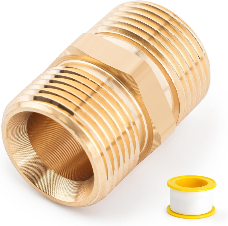 M22 14Mm Hose Coupler for Pressure Washer Extension 5000 PSI Brass Male to Male