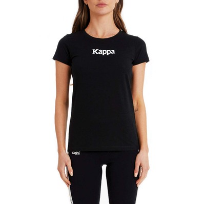 

Женская аутентичная футболка Kappa AMBOASARY BLK/YL, Black smoke/orange lt/white bright
