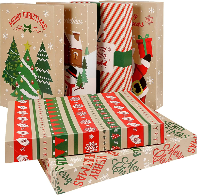Es With Lids- Christmas Kraft Gift Boxes For Presents Robe Shi