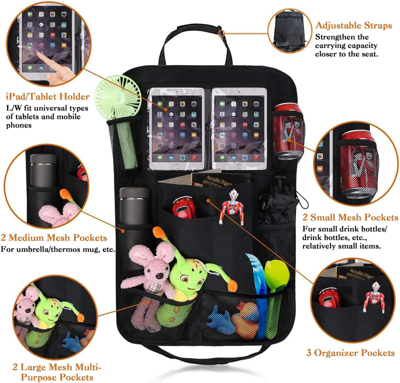 2 Pack Car Organizer Backseat, Car Seat Organizer Back Seat with 9 Storage Pocke