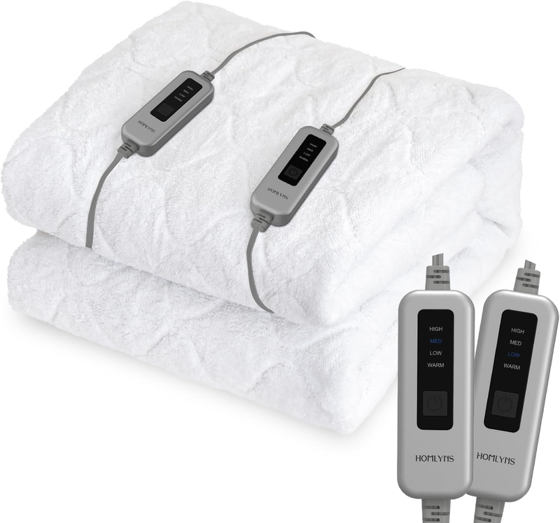 King Size Dual Control 4 Heating Levels 10h Timer,