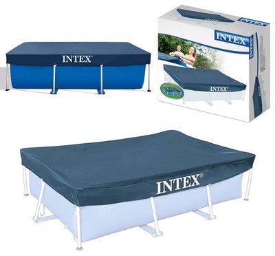 Intex Poolabdeckplane 300 x 200 cm - Poolabdeckung Plane für eckige Frame Pools