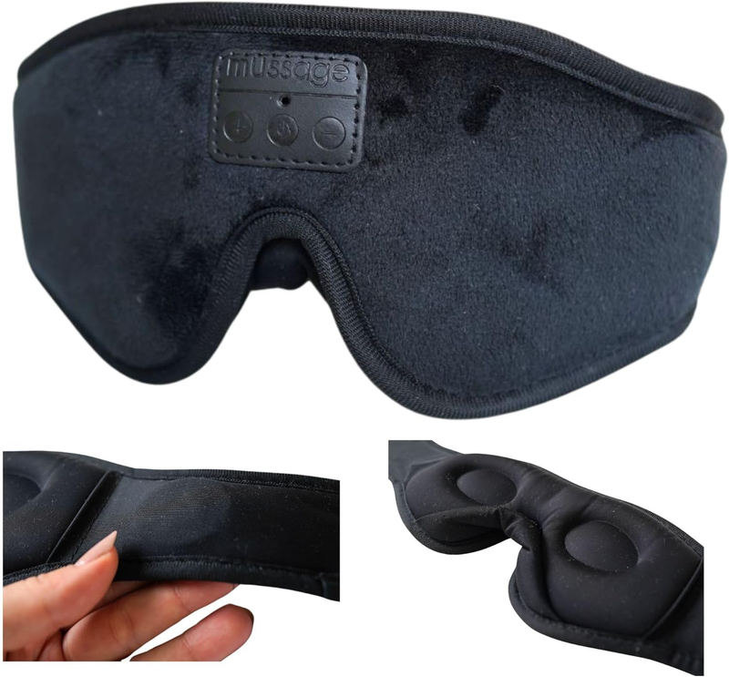 Bluetooth Sleep Mask with Headphones - Ultra-Soft, Eye Mask for Sleeping, Wirele