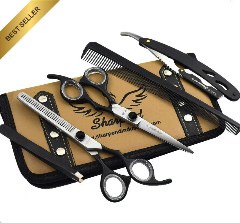 Professional Hair Cutting Scissors Kit 6.5 Inch Japanese Stainless Steel Barber