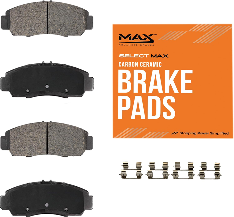 – SelectMAX Rear Brake Pads, Low-Dust & Quiet – Carbon Ceramic with Hardware – F