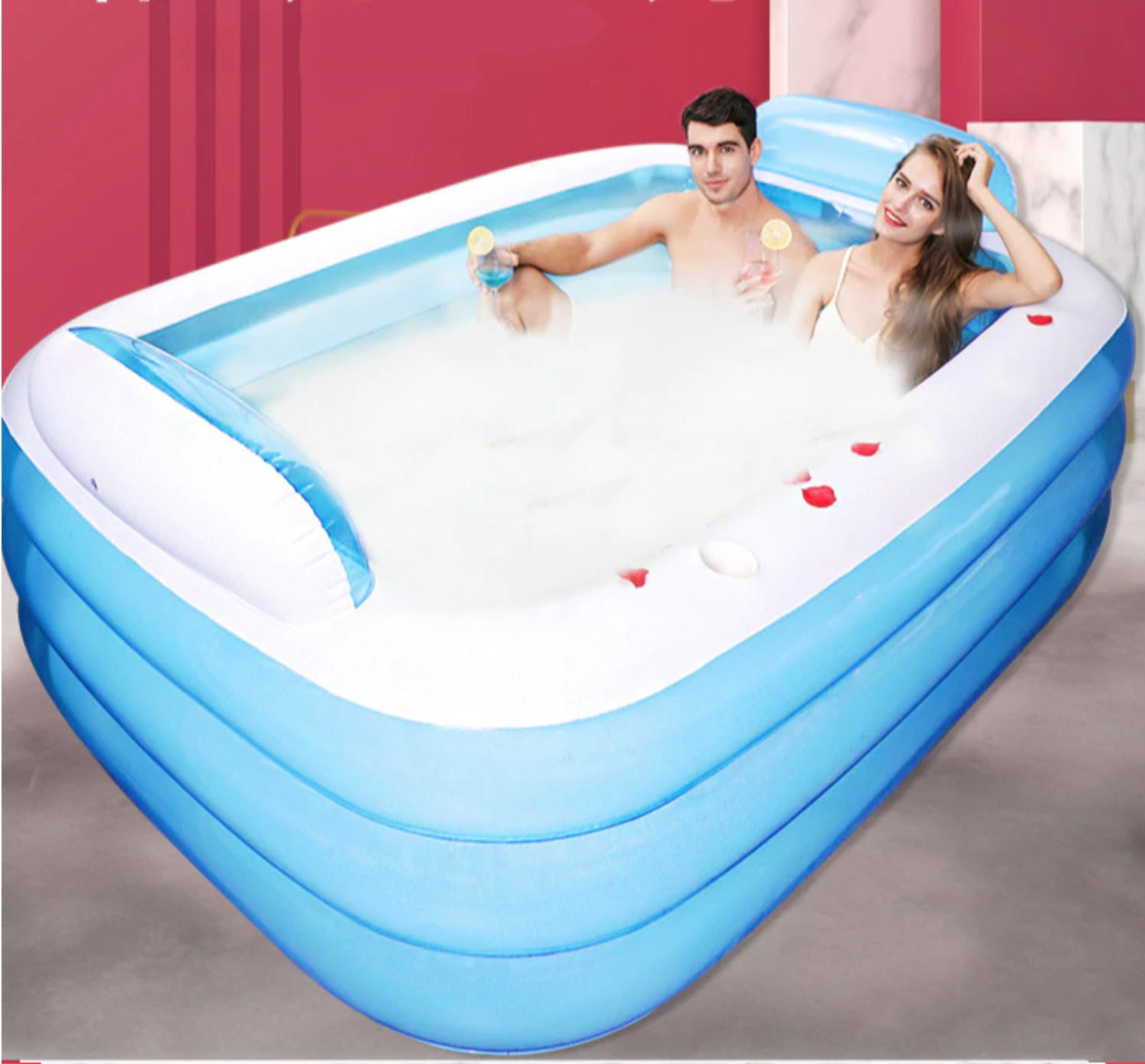 CO-Z Inflatable Bathtub with Electric Air Pump and Bath Pillow