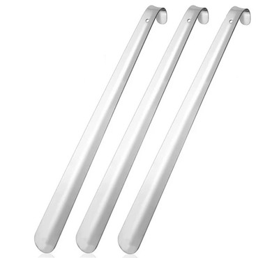 3 x calzascarpe in acciaio inossidabile da 42 cm, calzascarpe in metallo, supporto per la medicazione delle scarpe