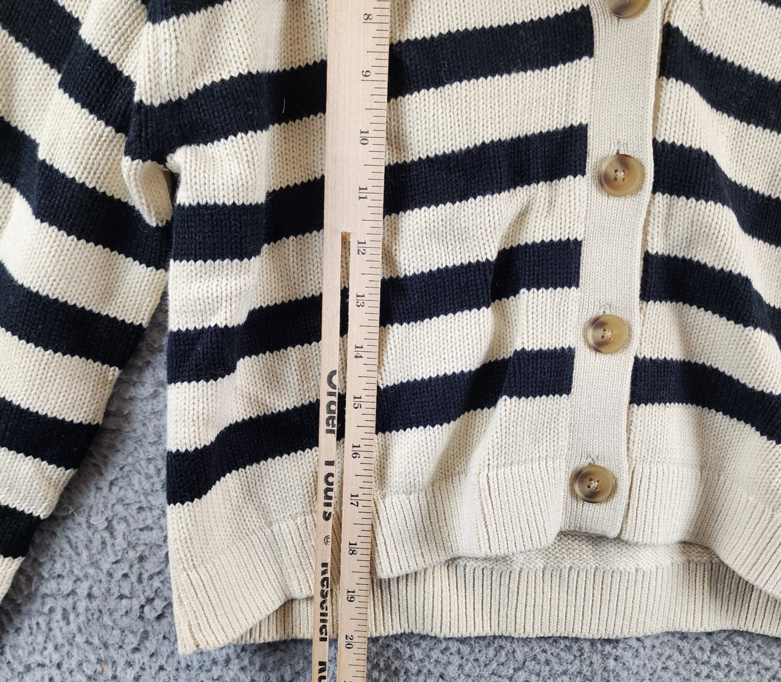 Velvet by Graham & Spencer Cashmere Blend Elodie Cardigan Women's XS Cream/Black - Picture 9 of 14