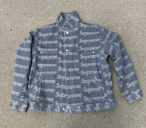 Supreme Denim Chore Trucker Jacket Stripe Size Large New Supreme Denim Chore Trucker Jacket Stripe Size Large New
