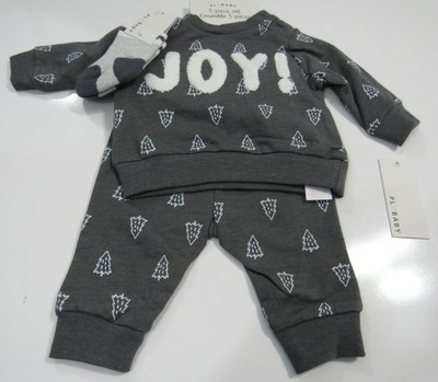 Baby 3 Month Joy 3 Piece Christmas Tree Outfit Set Nwt