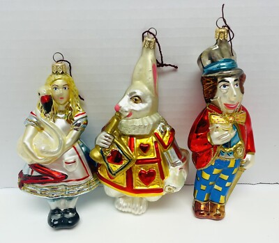 Kurt Adler Polonaise (3) Alice in Wonderland Ornaments Ltd Ed-VGUC