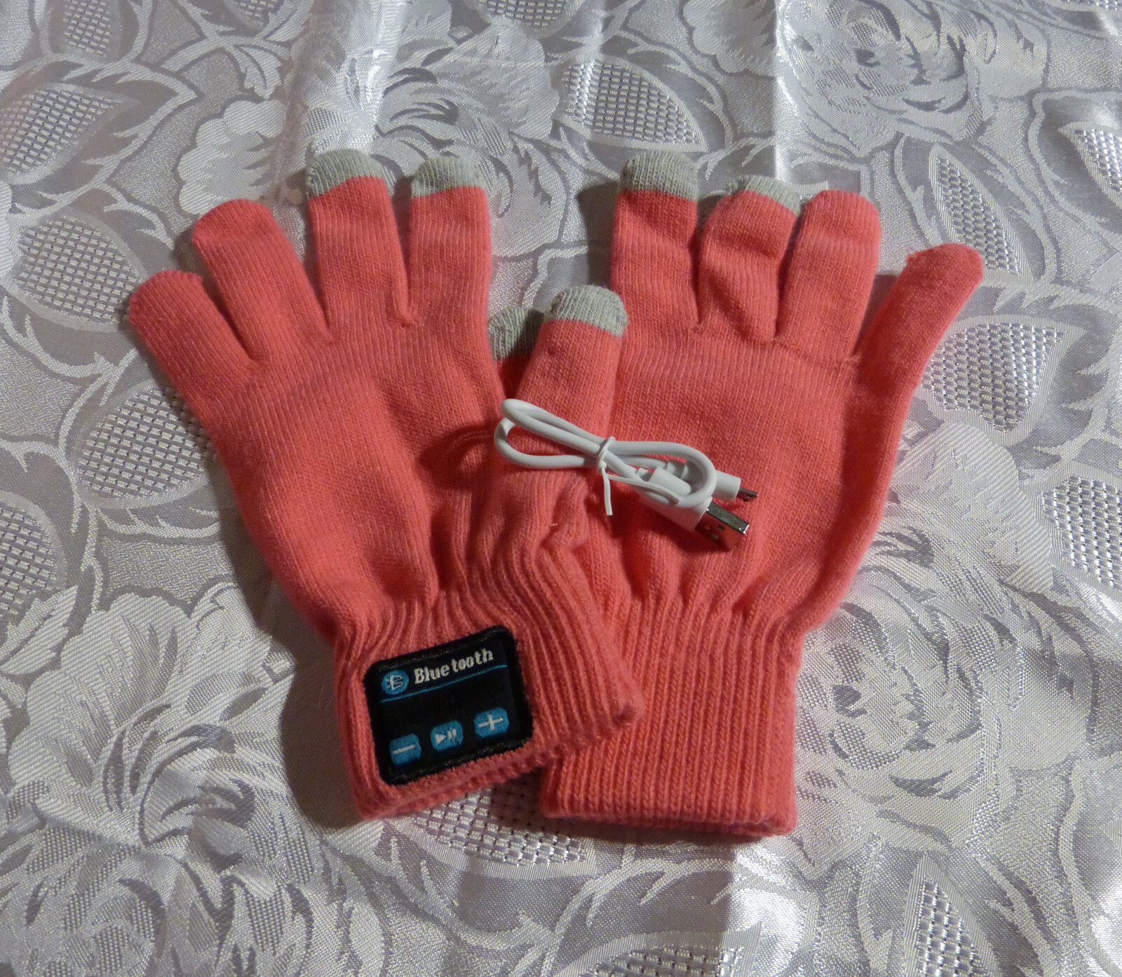 Bluetooth Handschuhe Eingebautes Mikrofon und Lautsprecher  rosa NEU