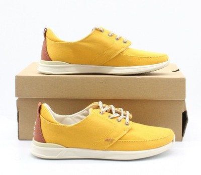 REEF WOMENS ROVER LOW TRAINERS UK 4 EU 36 YELLOW CANVAS RRP £55 AD