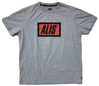 Alis Fashionwear Logo Denmark T-Shirt Size Medium Heather Gray 100% Cotton