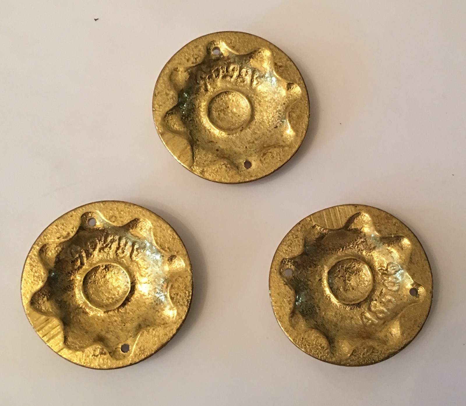 Kindel Furniture Three Solid Cast Brass Decorative Trim Pieces 1-5/8”