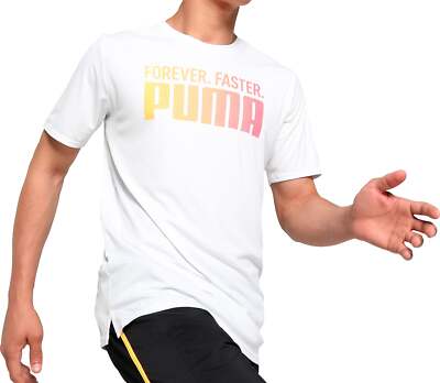 Puma Favourite Forever Faster Mens Running Top White Short Sleeve Run T-Shirt