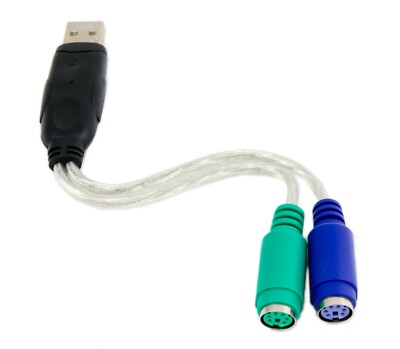 7 inch USB to PS/2 Keyboard and Mouse Adapter - Change or Adapt PS2 to USB Port