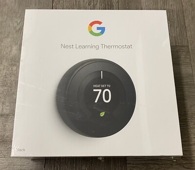 Google Nest 3rd Gen Learning Thermostat Black T3016US/A0013 (NEW/SEALED)