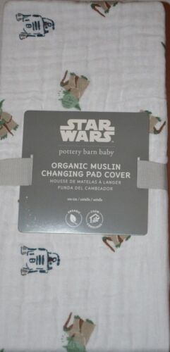 Pottery Barn Baby Star Wars Muslin Changing Pad Cover NEW Yoda R2D2 C3PO