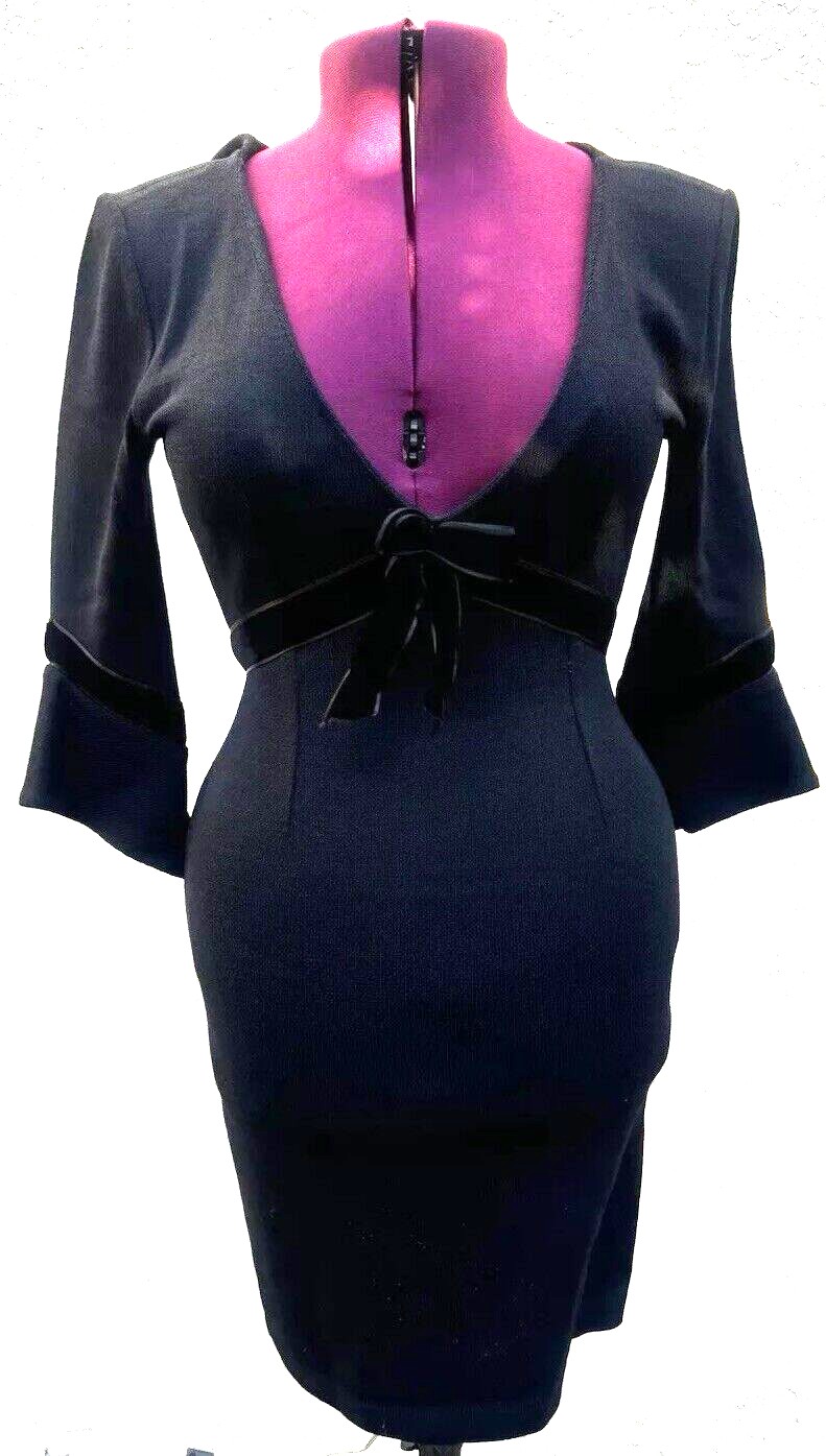 Vintage St. John Evening Women's Sz 6 Black Knit Dress with