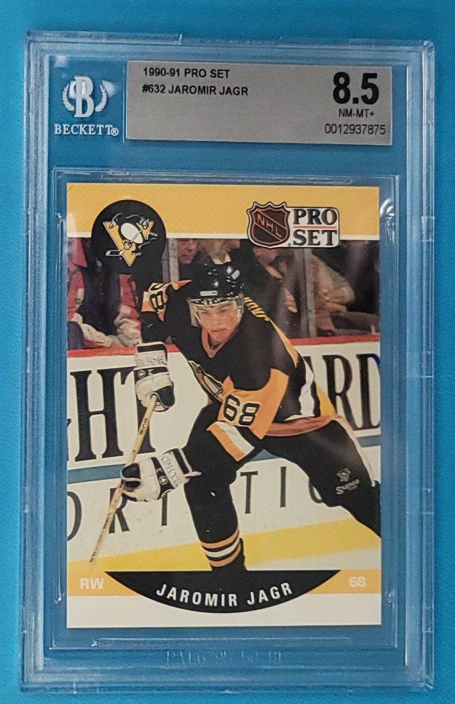 1990 Pro Set Jaromir Jagr (Rookie Card) (#632) Beckett 8.5