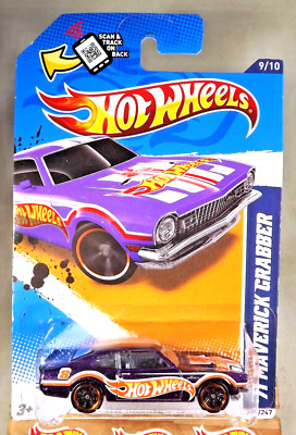 2012 Hot Wheels #179 HW Racing 9/10 '71 MAVERICK GRABBER Purple Variant w/MC5 Sp