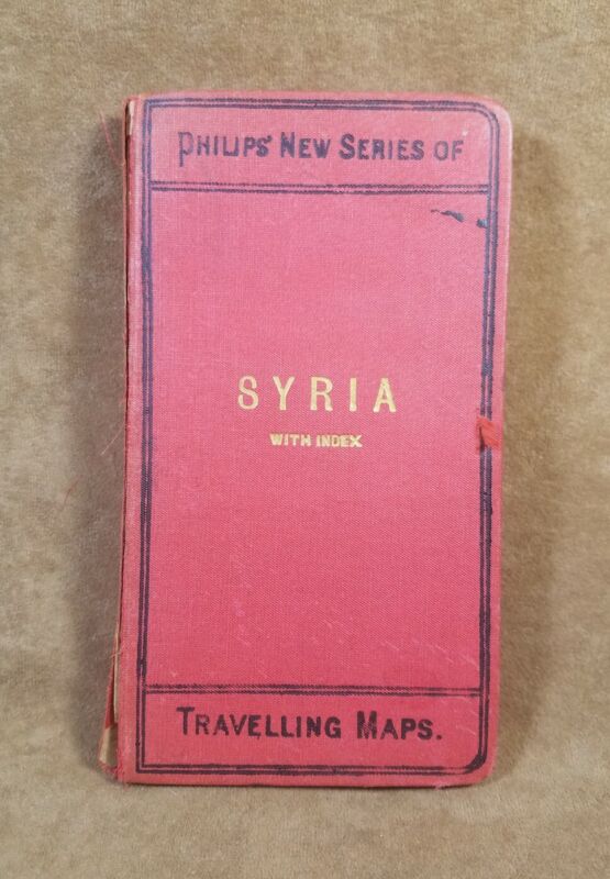 Antique Philips Travelling Maps of Syria w/ Index Book