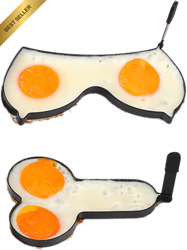 2PCS Funny Egg Fryer – Stainless Steel Cooking Ring with Retractable Handle,Non-