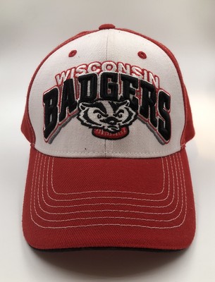 Wisconsin Badgers Top Of The World Hat White Red Bucky OSFM