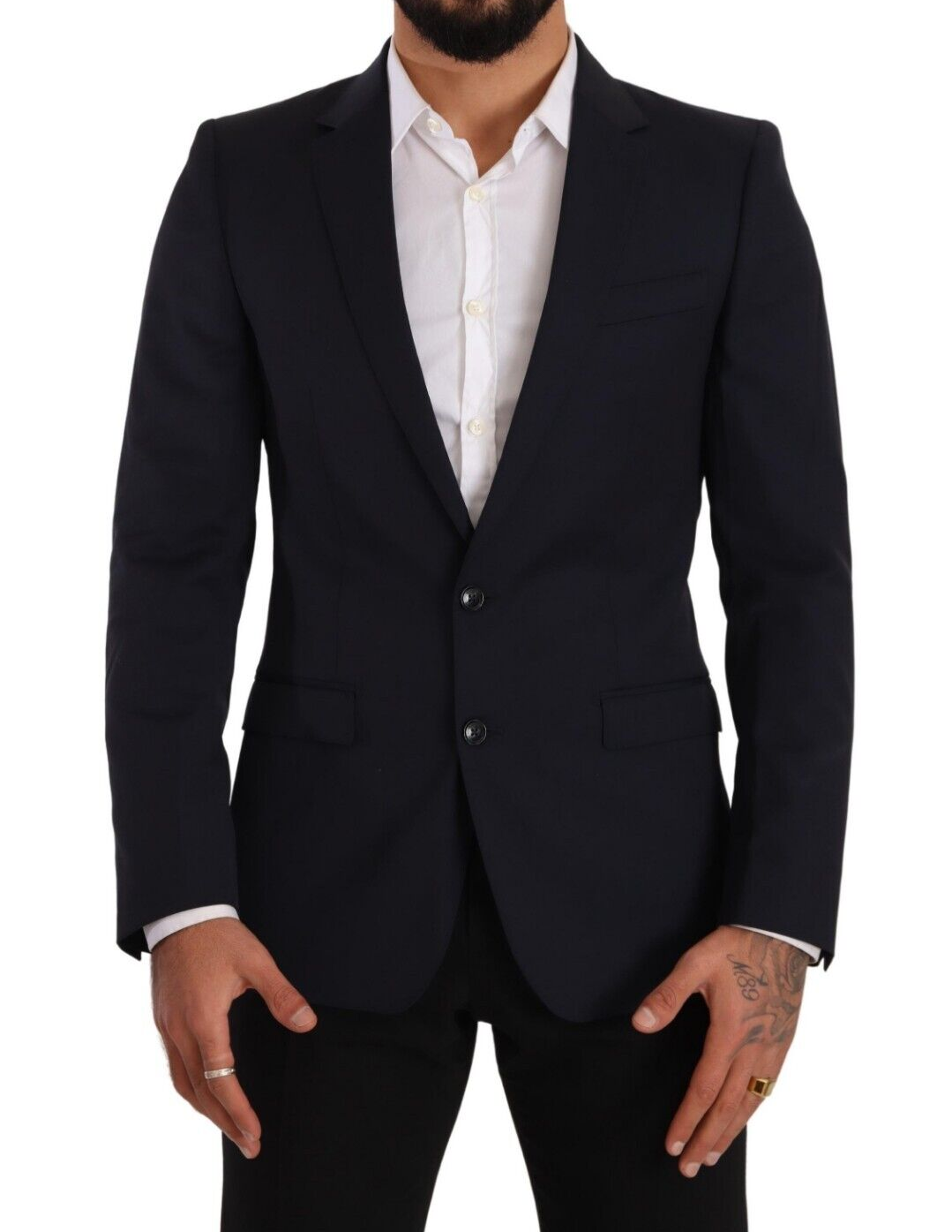 DOLCE & GABBANA Блейзер MARTINI Темно-синее однобортное пальто IT46/US36/S $2500