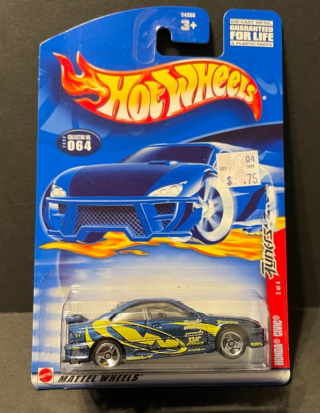 ミニカー Hot Wheels 100% HONDA CIVIC Si 2007 Hot wheels #100 Code Cars Blue Honda Civic Si SR