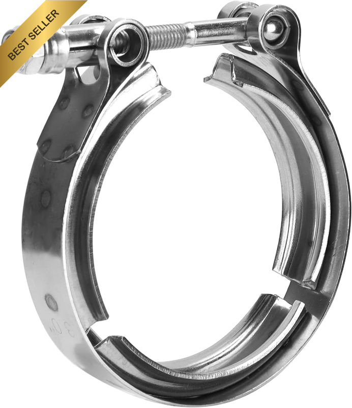 3-Inch Universal Stainless Steel V-Band Clamp, with T-Bolt, Leak-Proof Exhaust C