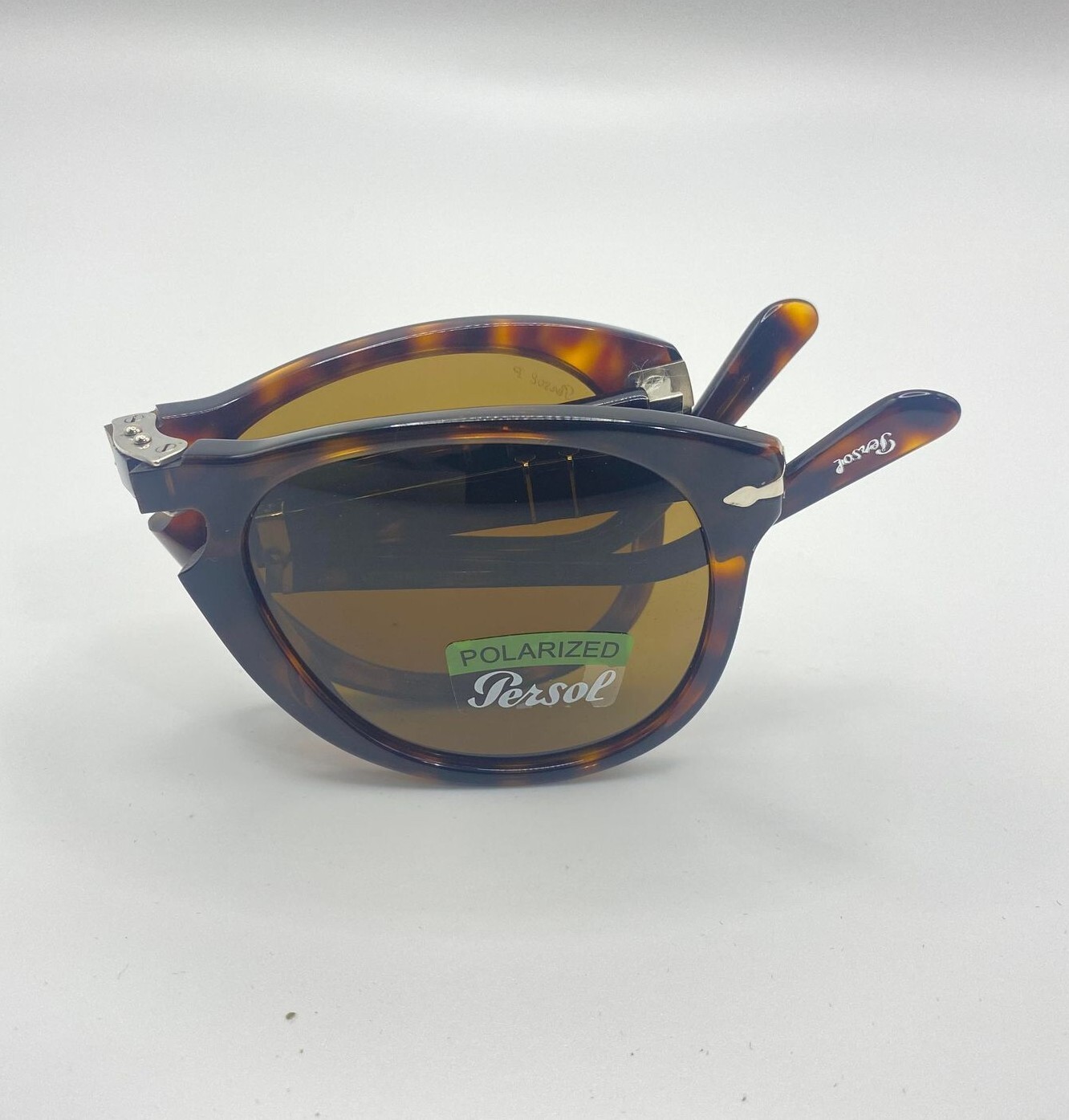 Pre-owned Persol Po0714 Sunglasses 24/57 Folding Havana/crystal Brown Polarized Lens 52mm