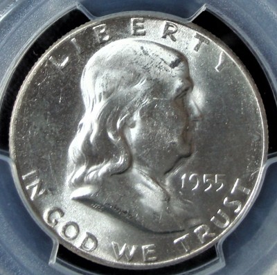 1955-P Franklin Silver Half Dollar - PCGS MS 64+ FBL