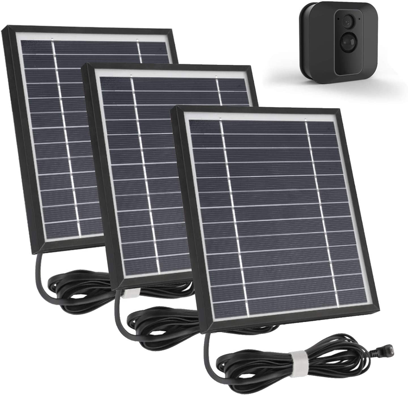3Pack Solar Panel with 11.5Ft Outdoor Power Charging Cable and Adjustable Mount