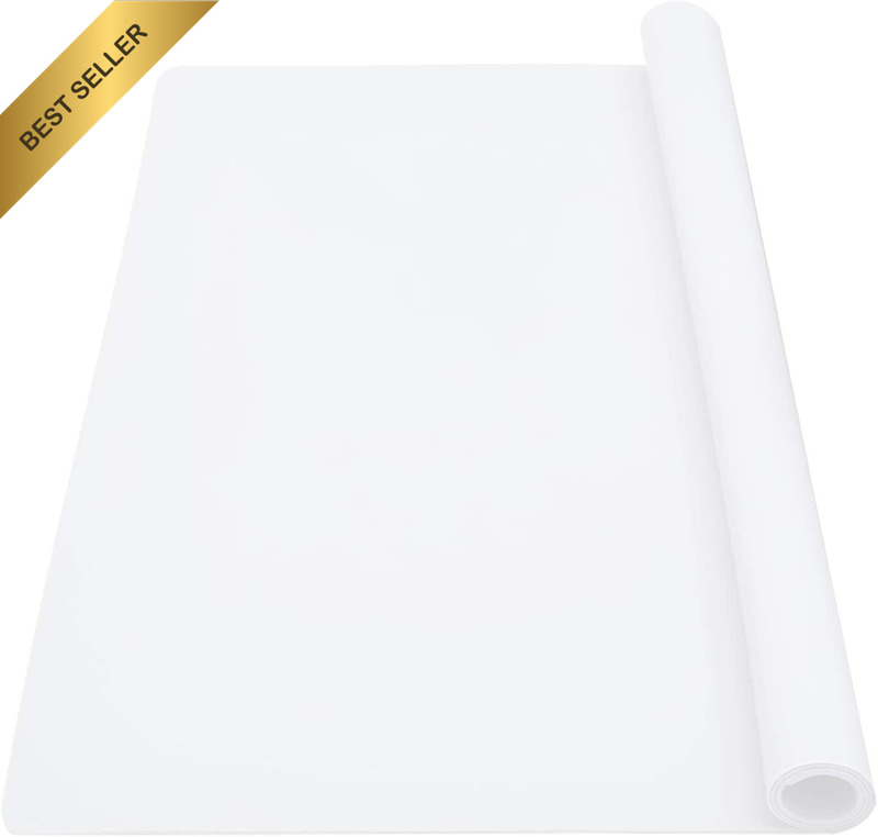Silicone Mat 60Cm X 40Cm (White), Kitchen Bench Top Protector, Non-Slip Silicone