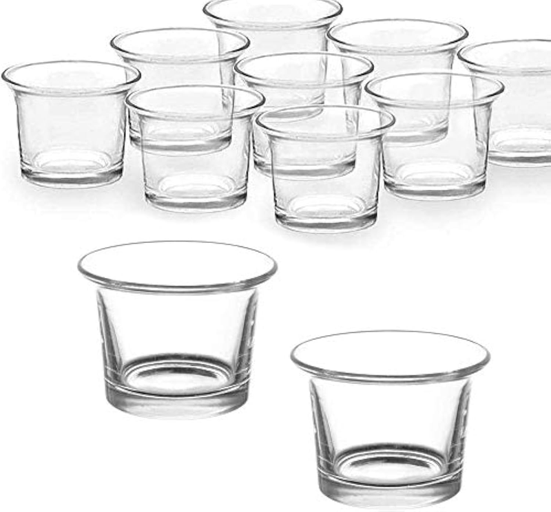 Clear Chunky Glass Lip Votive Candle Holders Tealight Votive Cups for Wedding Pr