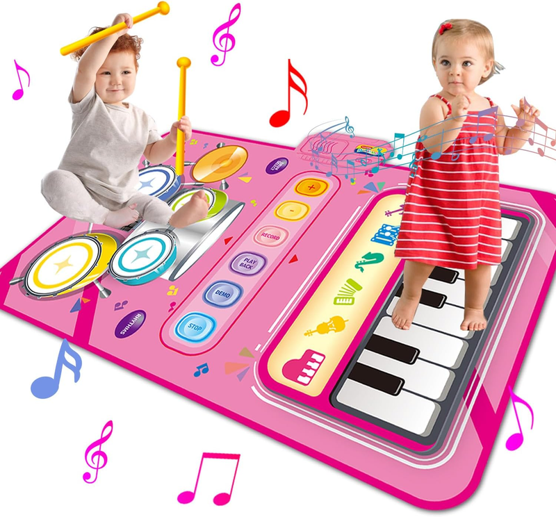 For 1 Year Old Girl Gifts,2 In 1 Piano Mat Montessori Toys F