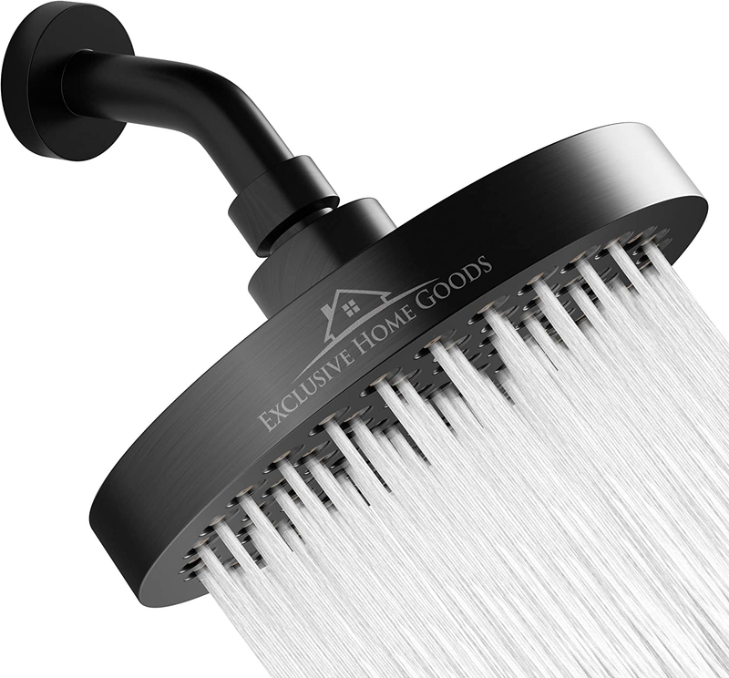 - 6" High Pressure Shower Heads 2.5 Gpm Matte Black Shower