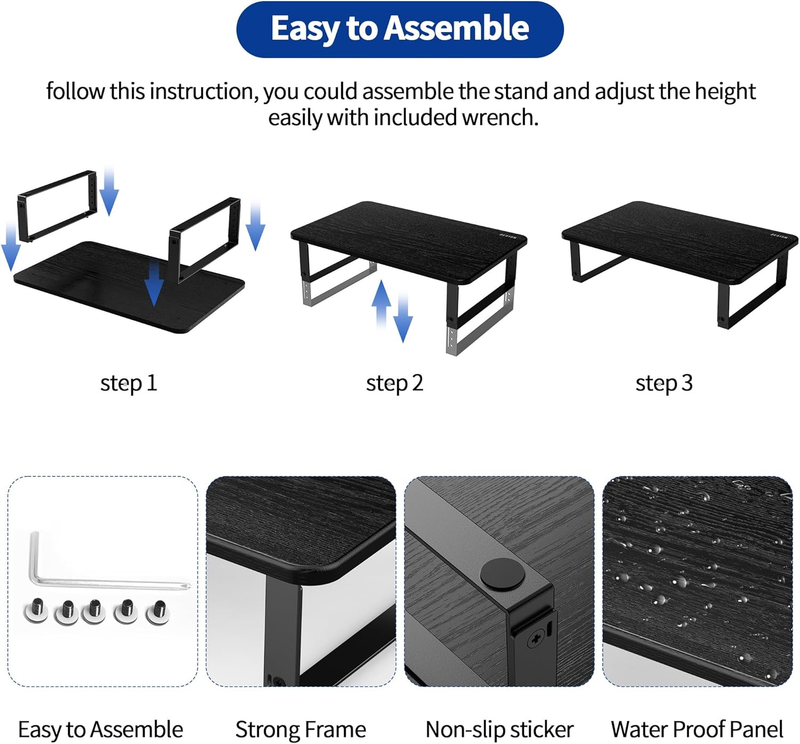 MS01 Monitor Stand Riser, Height Adjustable Laptop Stand, Computer Monitor Stand