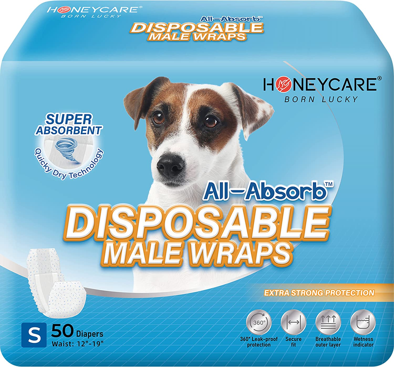 50 Pack Waist Disposable Dog Diapers Male Wraps Belly Bands Pet Soft All Sizes ✅