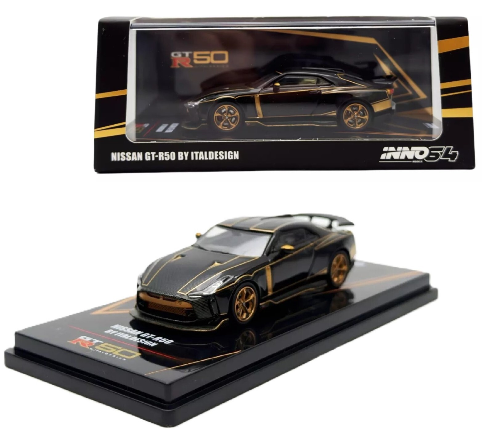 Inno64 1:64 Nissan GT-R50 by ITALDESIGN Black Diecast Model