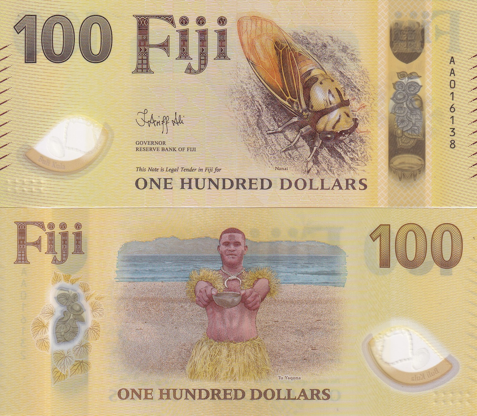 Fiji 100 Dollars 2026 2025 P W129 NEW Polymer Design UNC NHB