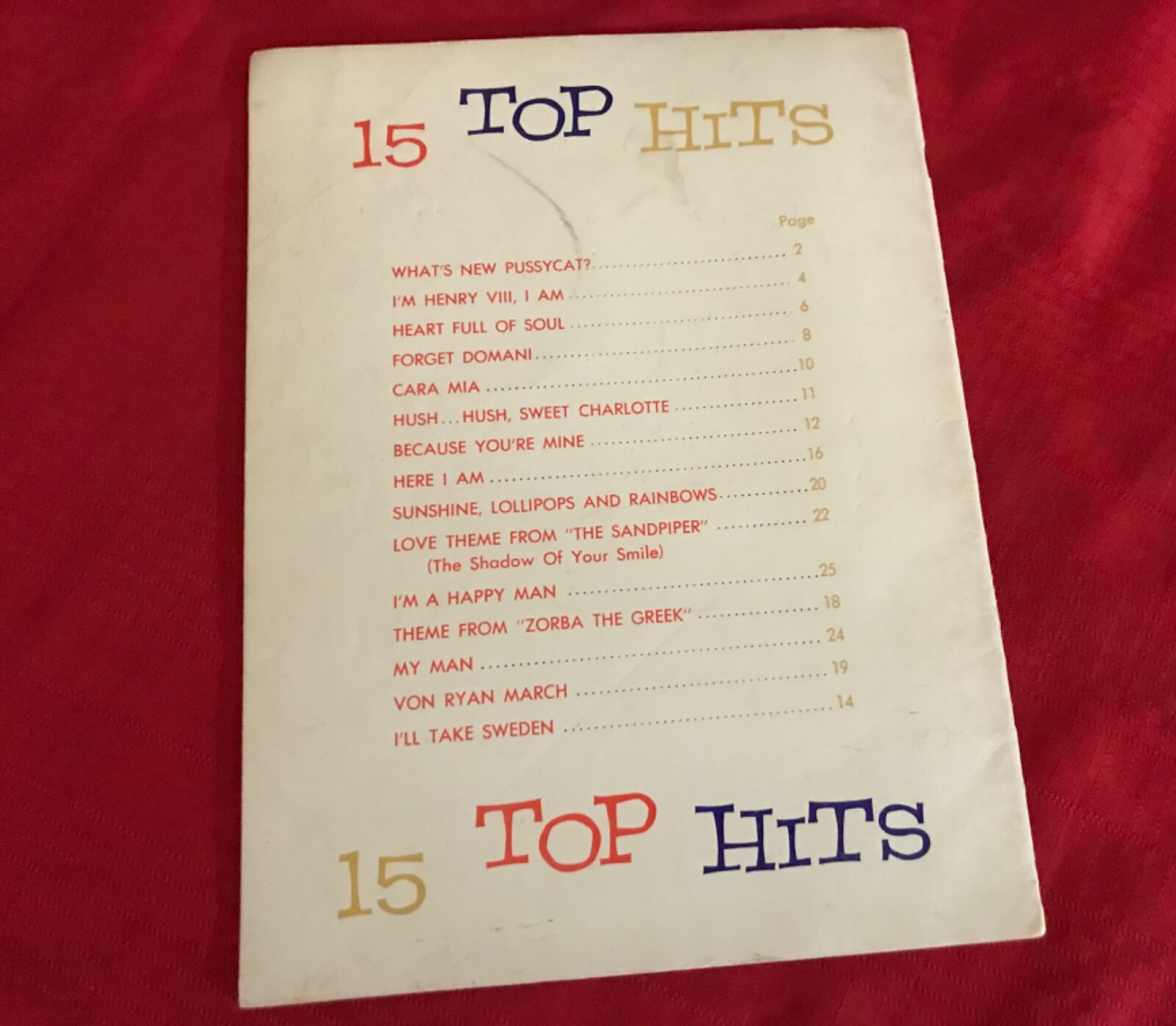 15 Top Hits Easy Guitar Combo Music Book 1965 What’s New Pussycat? I’m Henry
