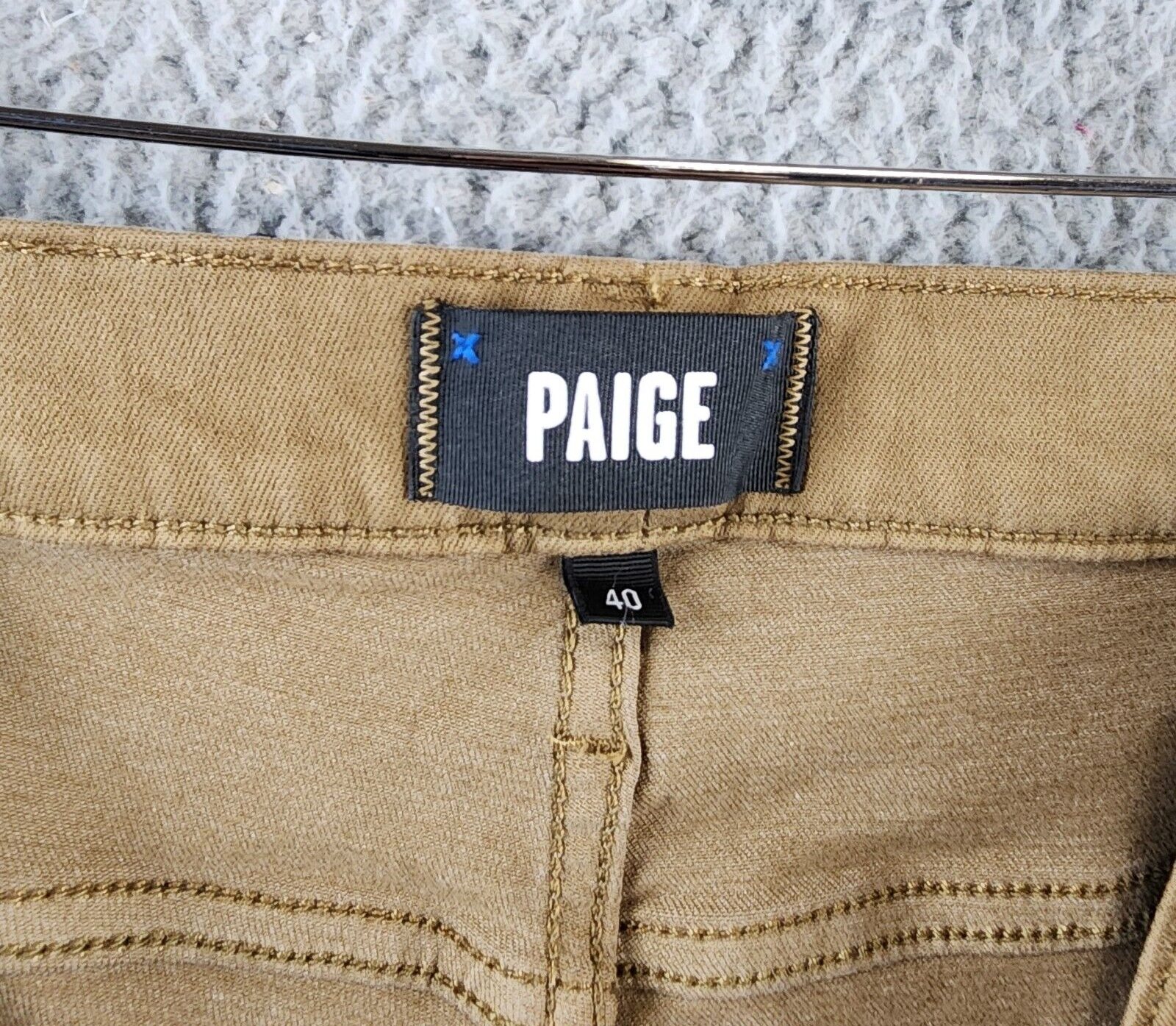 Paige Federal Slim Straight Fit Jeans Men's 40 Laurel Tan Zip Fly Button Closure - Picture 11 of 15