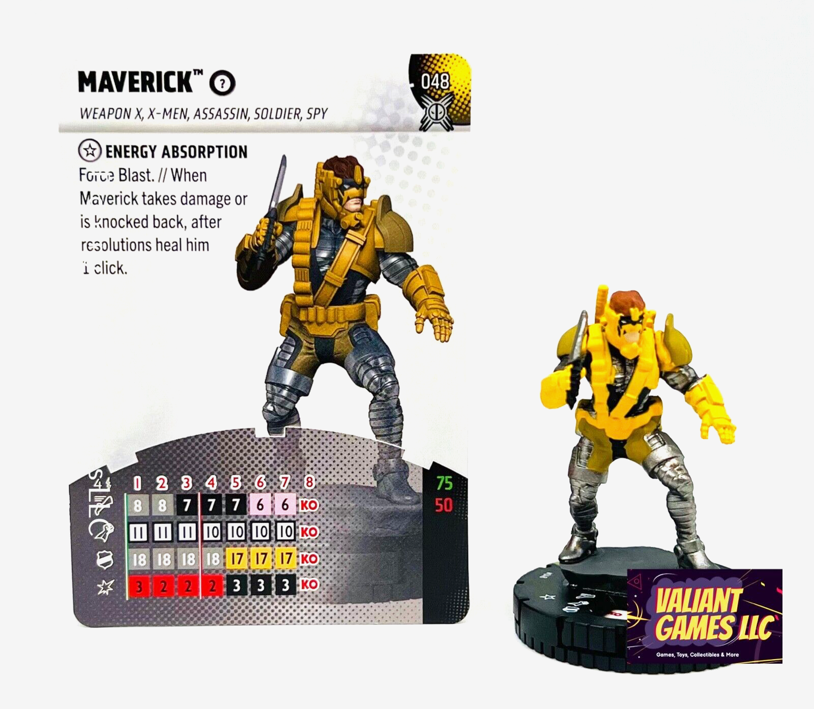 Marvel Heroclix Maverick #048 w/ Card Deadpool Weapon X Set