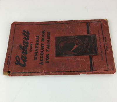 Vtg 1936 CARHARTT Overalls FARMERS Account Book HEAVY WEAR Farm / Family History