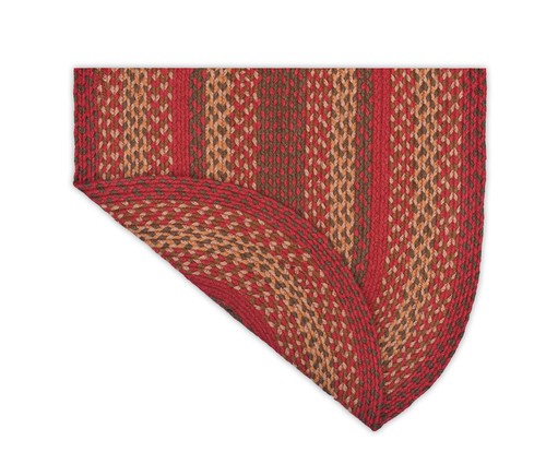 Red Braided Farmhouse Jute Rug in Rectangles Oval Runner for Kitchen