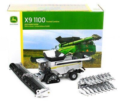 2021 FARM SHOW 1:64 ERTL John Deere X9 1100 TRACKED COMBINE *SILVER CHASE*  NIB!